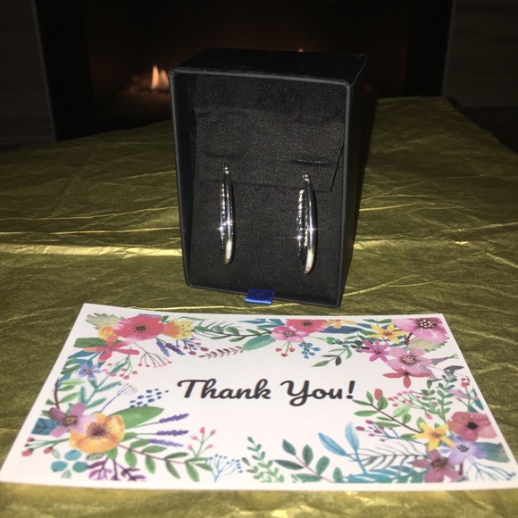 Women's Silver Double Hoop Earrings - Picture 2 of 5